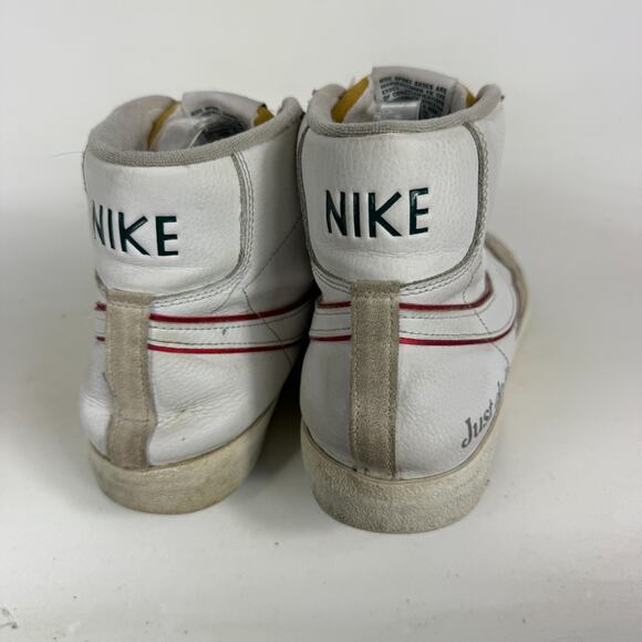 Nike Blazer Mid 77 Just Do It Skate Sneakers Men's 10.5 White Leather Mid Top - Picture 7 of 10